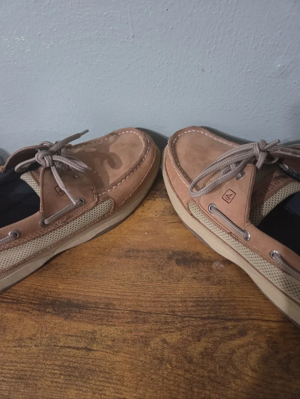 Boy's Sperry Top Sider Lanyard Tan Boat Shoes - Classic Lace-Up Loafers.  6.5M